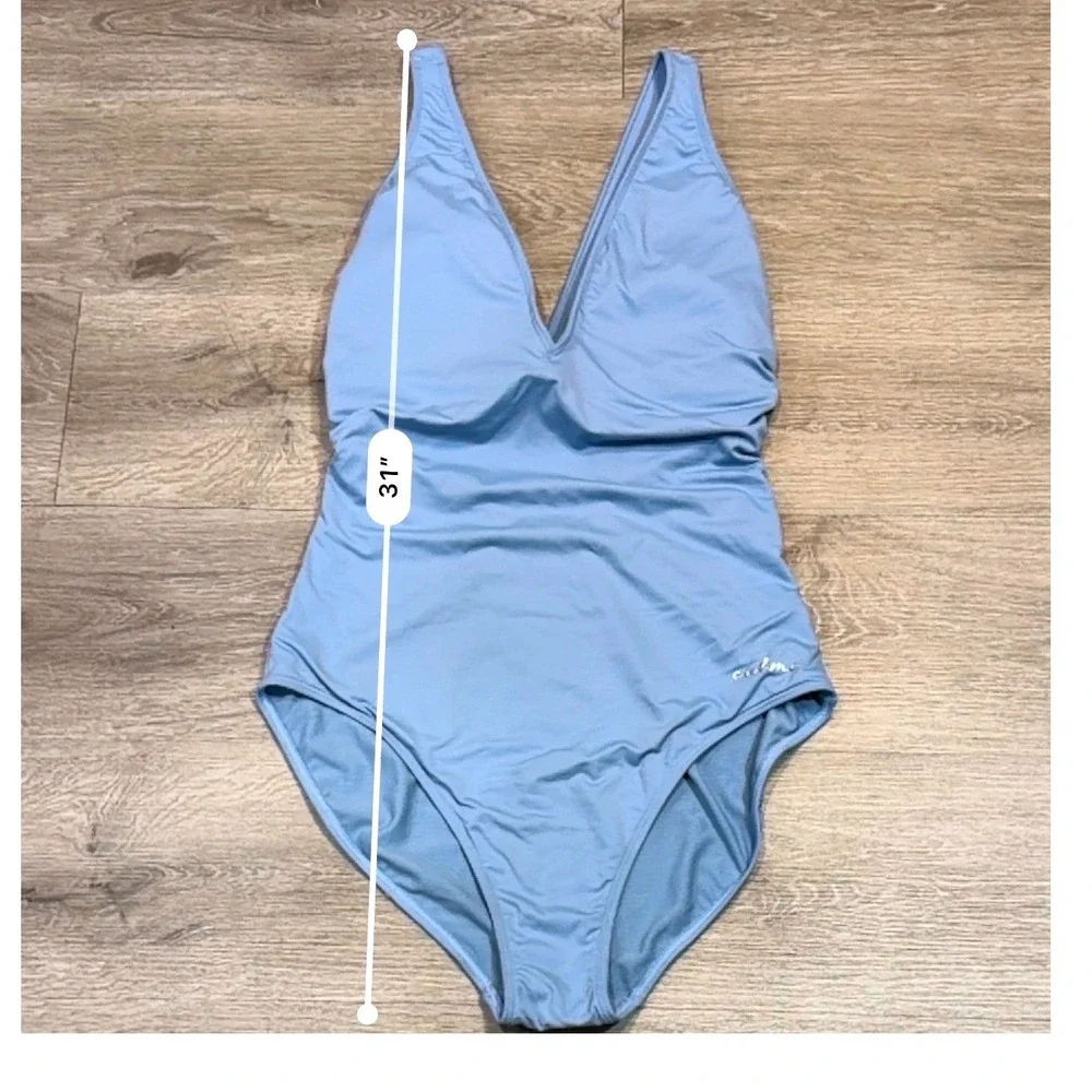 Johnny Was Calme XXL Della Blue Cross Back One Piece Swimsuit NWT